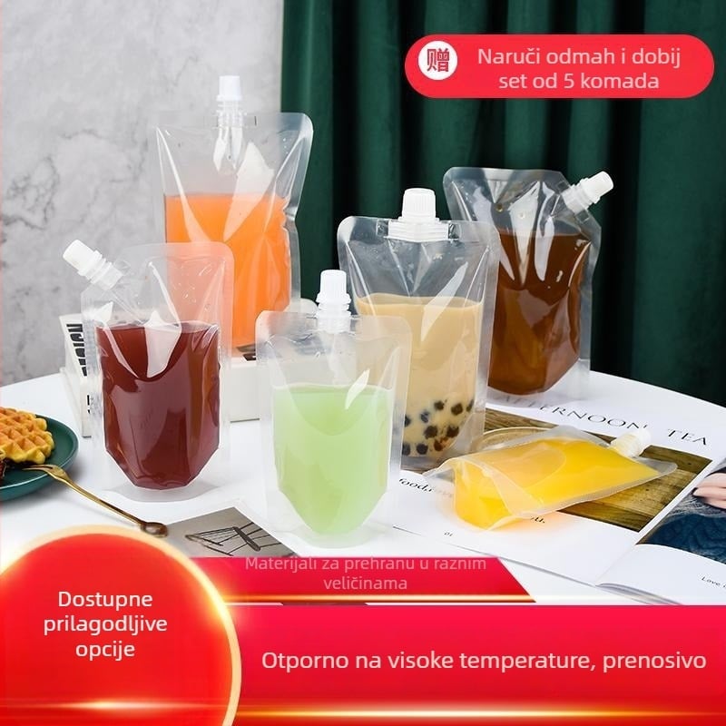 Jednokratna vrećica za napitke s nagibnim otvorom za napitke s mliječnim čajem, mlijekom od soje i želeom — dnevna proizvodnja 500 000; marka Cantonese