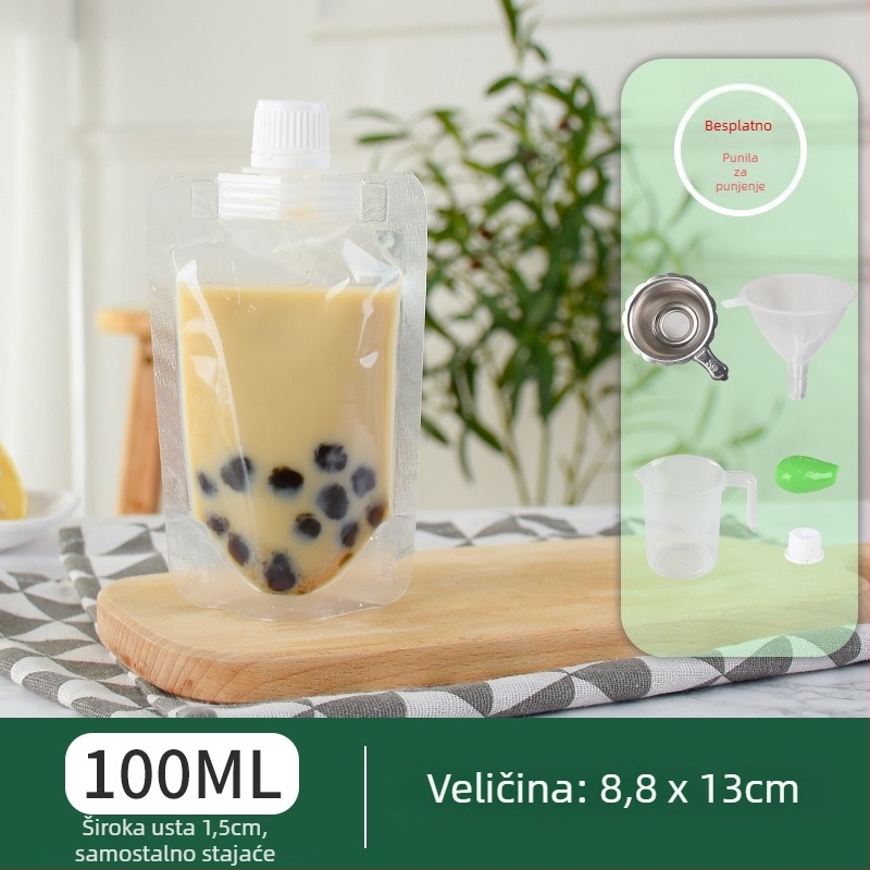 Jednokratna vrećica za napitke s nagibnim otvorom za napitke s mliječnim čajem, mlijekom od soje i želeom — dnevna proizvodnja 500 000; marka Cantonese