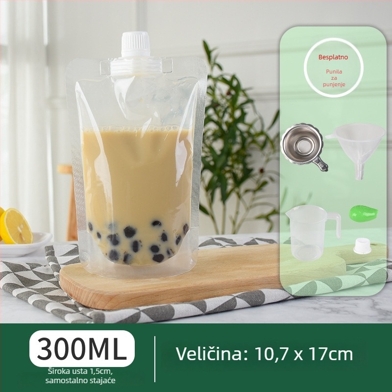 Jednokratna vrećica za napitke s nagibnim otvorom za napitke s mliječnim čajem, mlijekom od soje i želeom — dnevna proizvodnja 500 000; marka Cantonese