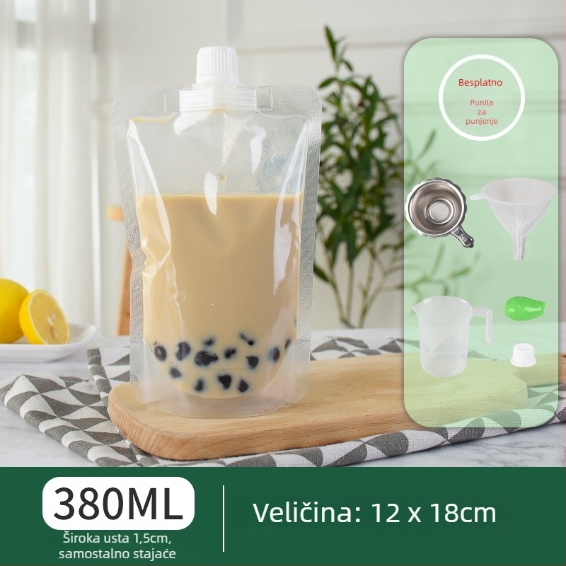 Jednokratna vrećica za napitke s nagibnim otvorom za napitke s mliječnim čajem, mlijekom od soje i želeom — dnevna proizvodnja 500 000; marka Cantonese