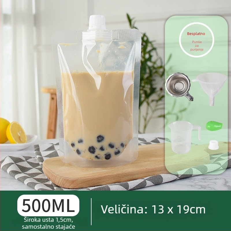 Jednokratna vrećica za napitke s nagibnim otvorom za napitke s mliječnim čajem, mlijekom od soje i želeom — dnevna proizvodnja 500 000; marka Cantonese