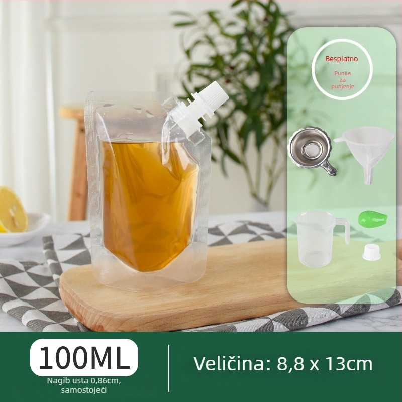 Jednokratna vrećica za napitke s nagibnim otvorom za napitke s mliječnim čajem, mlijekom od soje i želeom — dnevna proizvodnja 500 000; marka Cantonese