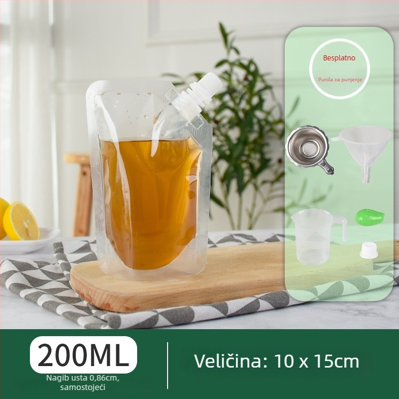 Jednokratna vrećica za napitke s nagibnim otvorom za napitke s mliječnim čajem, mlijekom od soje i želeom — dnevna proizvodnja 500 000; marka Cantonese