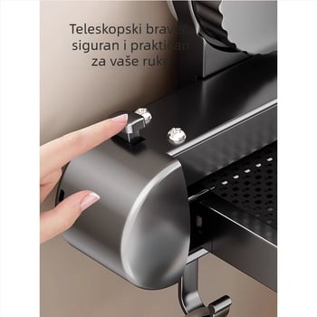 Držač ručnika sa usisnom čašicom, izvlačiv, bez bušenja, od aluminijske legure i ABS