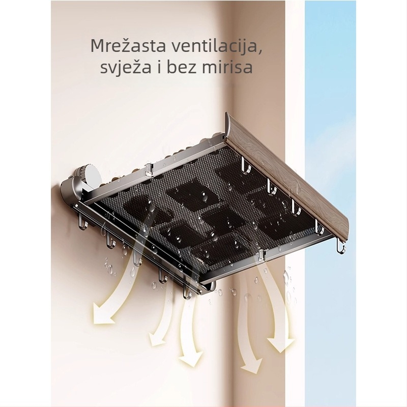 Držač ručnika sa usisnom čašicom, izvlačiv, bez bušenja, od aluminijske legure i ABS