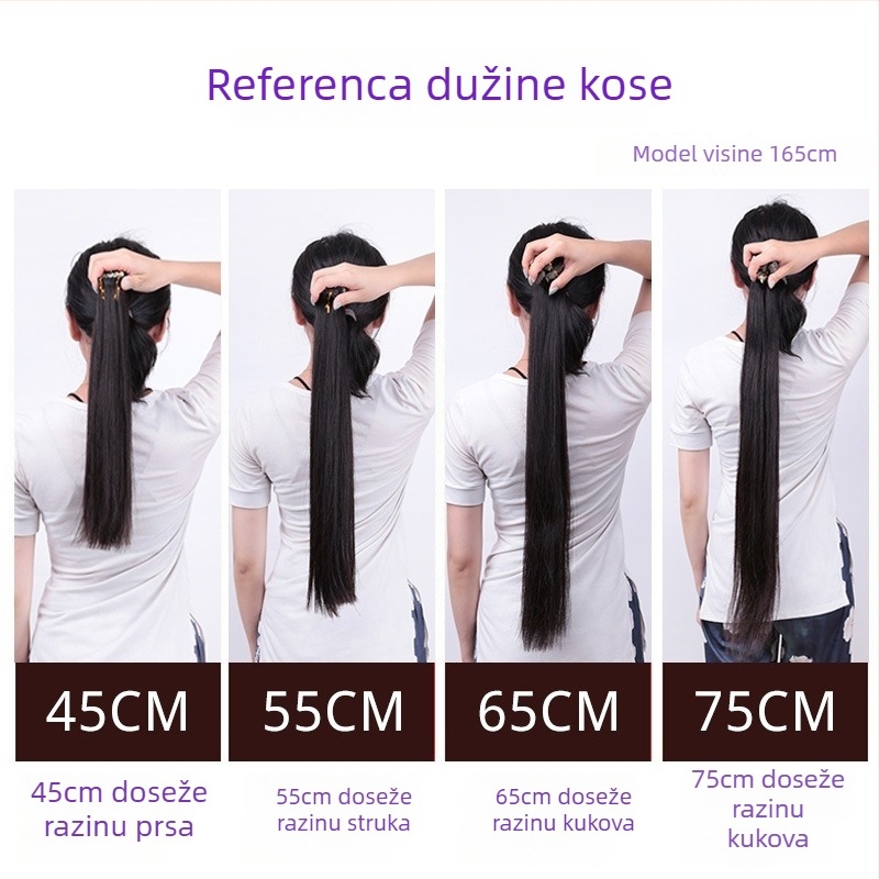 Produženje kose - bešavne, stil pero s naglascima, visi uz uho, proteinska svila