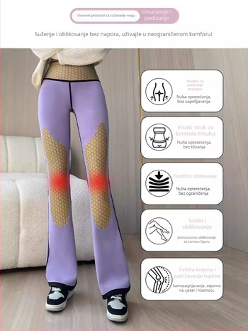 Šarkastične stilizirane leggings s visokim strukom i prednjom džepom, tople i vrlo elastične - najlon/spandeks (70–80% najlona, <30% spandeksa), jesen 2024