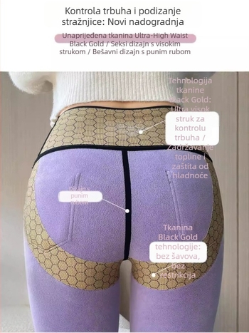 Šarkastične stilizirane leggings s visokim strukom i prednjom džepom, tople i vrlo elastične - najlon/spandeks (70–80% najlona, <30% spandeksa), jesen 2024