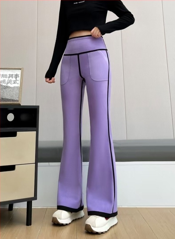 Šarkastične stilizirane leggings s visokim strukom i prednjom džepom, tople i vrlo elastične - najlon/spandeks (70–80% najlona, <30% spandeksa), jesen 2024