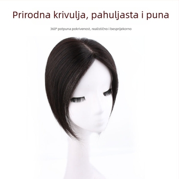 Dodatak za vrh glave (Mreža Nr.3; potpuno ručno tkan; ljudska kosa; ravna; prozračna; može se obojiti)