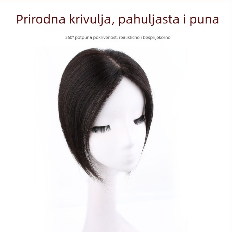 Dodatak za vrh glave (Mreža Nr.3; potpuno ručno tkan; ljudska kosa; ravna; prozračna; može se obojiti)