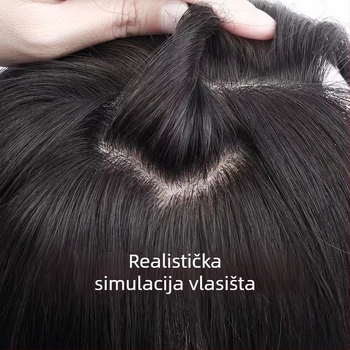 Topper za kosu za žene s pravim kosom, ravna kosa za volumen i prekrivanje sijede, model Acupuncture 10x12, može se obojiti
