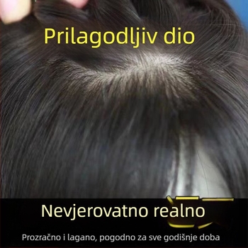 Topper za kosu za žene s pravim kosom, ravna kosa za volumen i prekrivanje sijede, model Acupuncture 10x12, može se obojiti