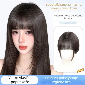 Dio perike s mrežastom osnovom za žene, ravne kose, ljudska kosa, mehanička obrada