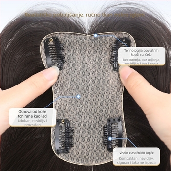 Dio perike s mrežastom osnovom za žene, ravne kose, ljudska kosa, mehanička obrada