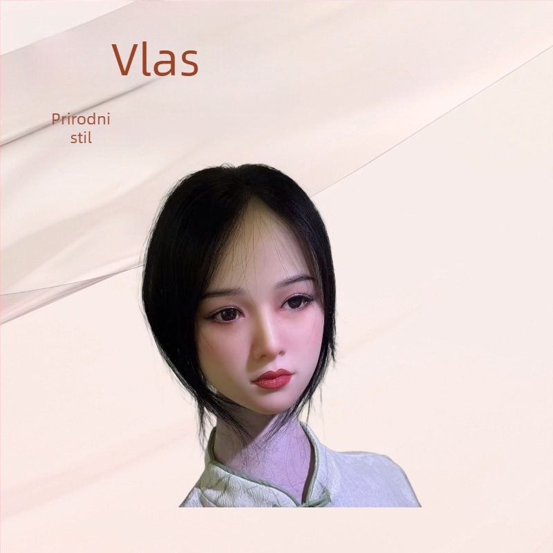 Dodatak od pravih ljudskih vlasi za vrh glave, ravne dlake, ručno tkan, može se obojiti