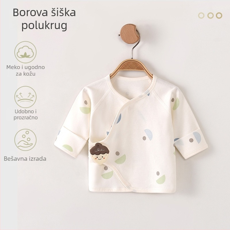 Dječji top 100% pamuk, Klasa A, Unisex, V-izrez, Novorođenče 0-1 godina