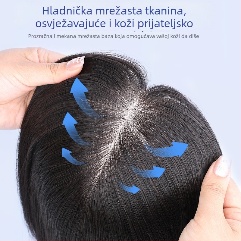 Perika od pravih ljudskih vlasi za žene, ručno izrađena, ravne kose, može se bojati i permati