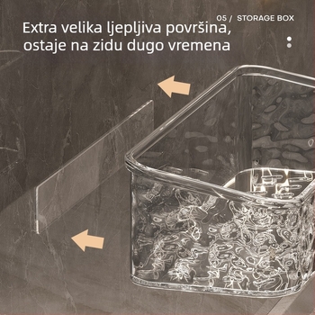 Zexi polica za kupaonicu s uzorkom ledenog glečera, akrilna, zidna, bez bušenja, nosivost 10-15 kg