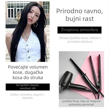 Perika od pravih ljudskih vlasi, jednoslojni dodatak za kosu, ravna, može se bojati toplom bojom, porijeklo Henan