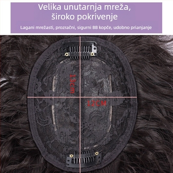 Perika topper za žene, lagani nevidljivi volumen kose, model PL1807, vlakna otporna na visoke temperature