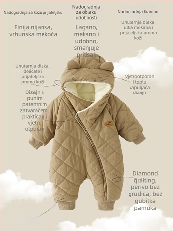 Dječji zimski kombinezon za dječake, debela flis podstava, 95% poliester, zatvaranje na zip