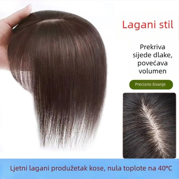 Vrhunski dio perike od ljudske kose, ravno, dijamantna mreža 10×11, mehanička obrada, može se bojiti ili ispraviti