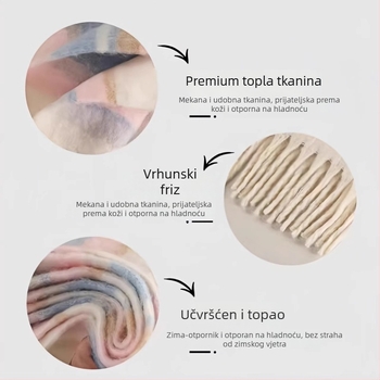 Demianissa šal od poliestera, pleten vodoravnom načinom (weft), 61–70% poliestera, topao, produžena duljina