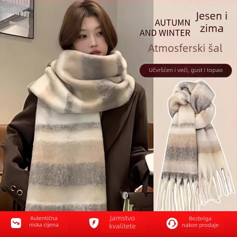 Demianissa šal od poliestera, pleten vodoravnom načinom (weft), 61–70% poliestera, topao, produžena duljina