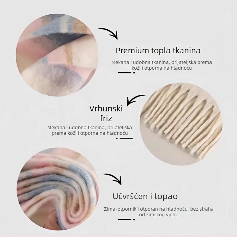 Demianissa šal od poliestera, pleten vodoravnom načinom (weft), 61–70% poliestera, topao, produžena duljina