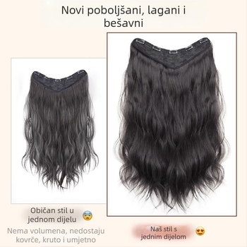 Perika od jednog dijela s vodnim valovima - lagana, prirodan izgled, mehanička konstrukcija, mješavina svile