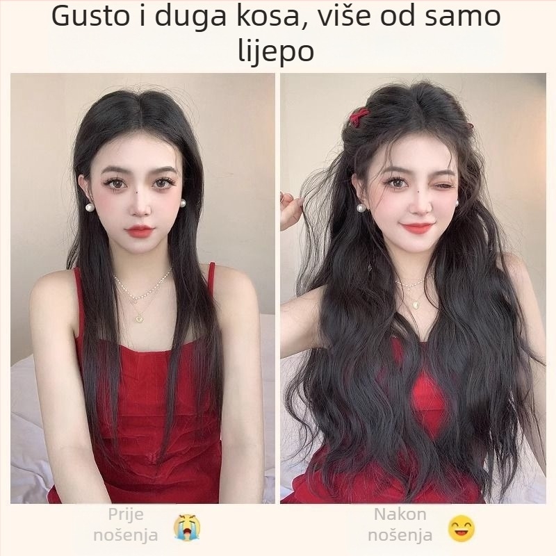 Perika od jednog dijela s vodnim valovima - lagana, prirodan izgled, mehanička konstrukcija, mješavina svile
