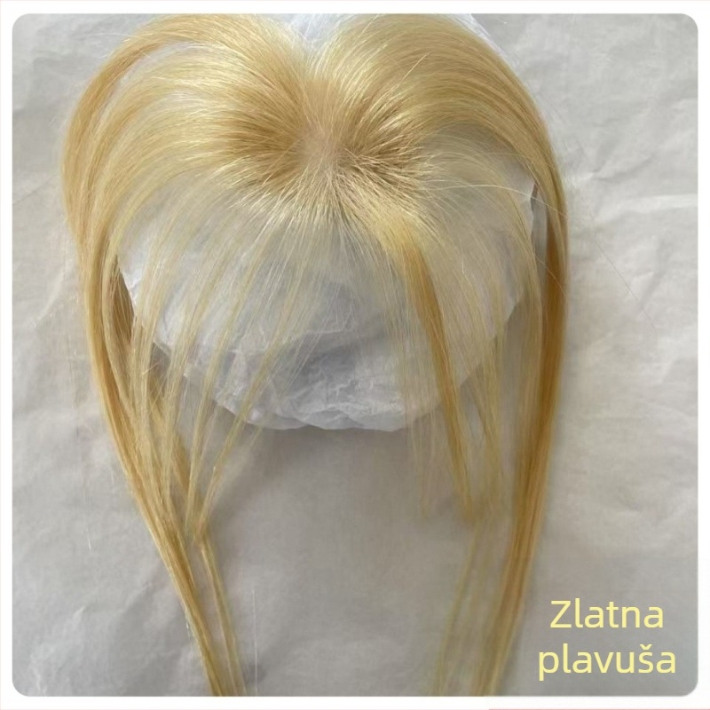 Dijel kose za pramenove i vrh glave, 16-inčni duljine, ravno, potpuno ručno tkan, ljudska kosa, lagano i prozračnno, za žene