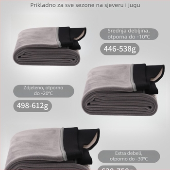 Muške termalne hlače, baršunasta podstava, akrilna vlakna, izuzetno debele 501–600 g/m², tri četvrtine duljine, jednostruki sloj