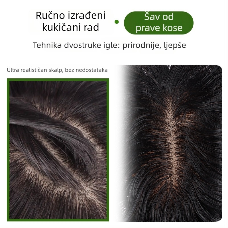 Dijelić perike za žene, ljudska kosa, model Silk mesh curly hair, obrada: mehanički proces, može se bojiti ili permati
