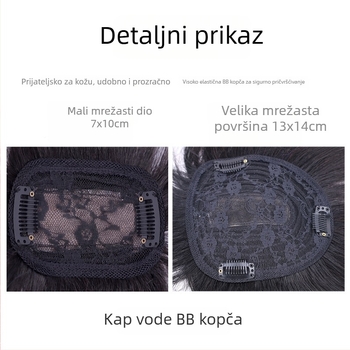 Topper za kosu za žene, ravni stil, 3D prozračne pramenove, mehanička obrada, može se bojati i trajno ispraviti