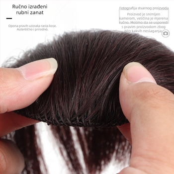 Perika s ravnom frizom Anime, od prave ljudske kose, ručno tkaná, lagana, može se obojiti