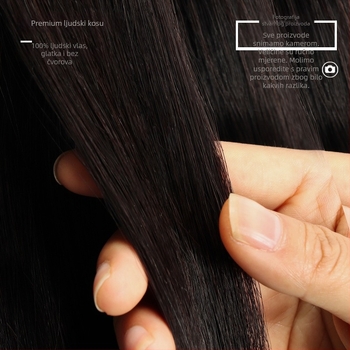 Perika s ravnom frizom Anime, od prave ljudske kose, ručno tkaná, lagana, može se obojiti