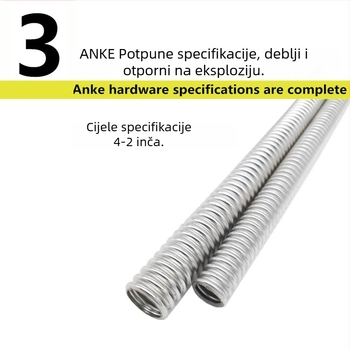 304 nehrđajući čelik kovitlana ulazna cijev s navojem za WC — topla i hladna voda; materijal: 304, nazivni tlak 0-20, radna temperatura 0-80°C