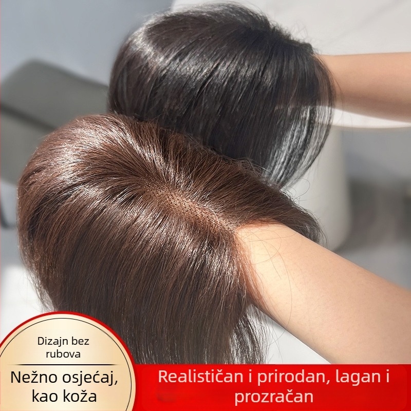 Perika s bangs za žene, pravi ljudski kosu, model F233, bangs srednjeg dijela, strojno obrađena