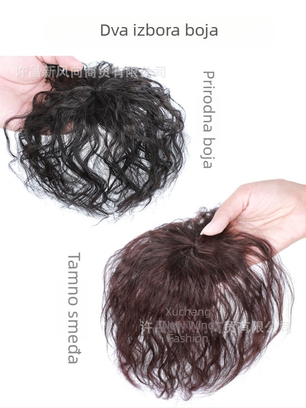 Parika za žene – dodatak za prekrivanje sijede kose s bangs, kratki volumenski stil; vlakno otporno na visoku temperaturu; model: Corn Hot Reissue Block; za žene; nije pogodno za bojanje