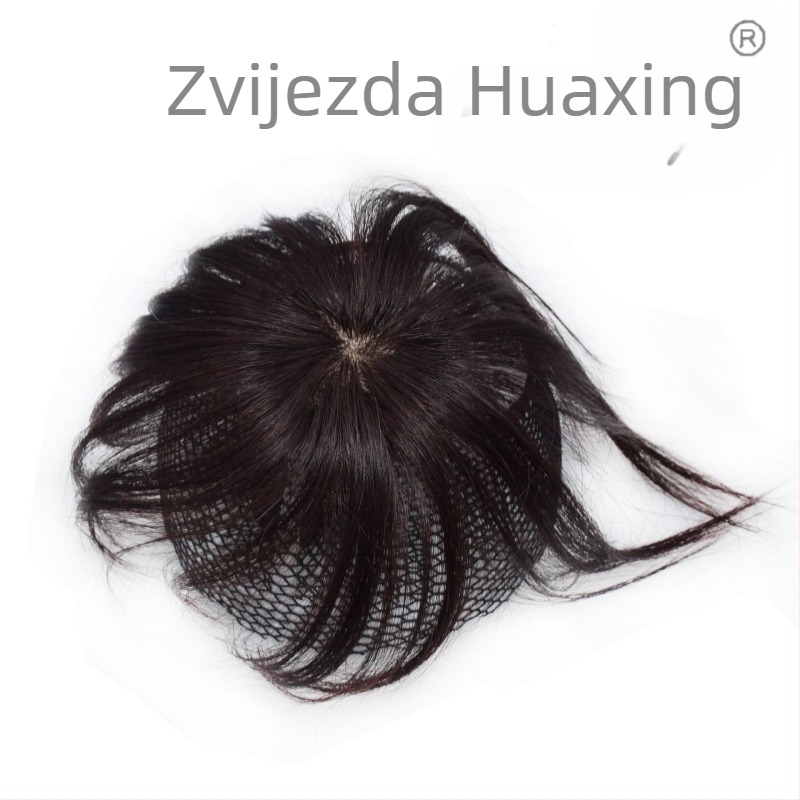 Perika od prirodne ljudske kose, ravna frizura, model A515, ručno tkana, može se obojiti