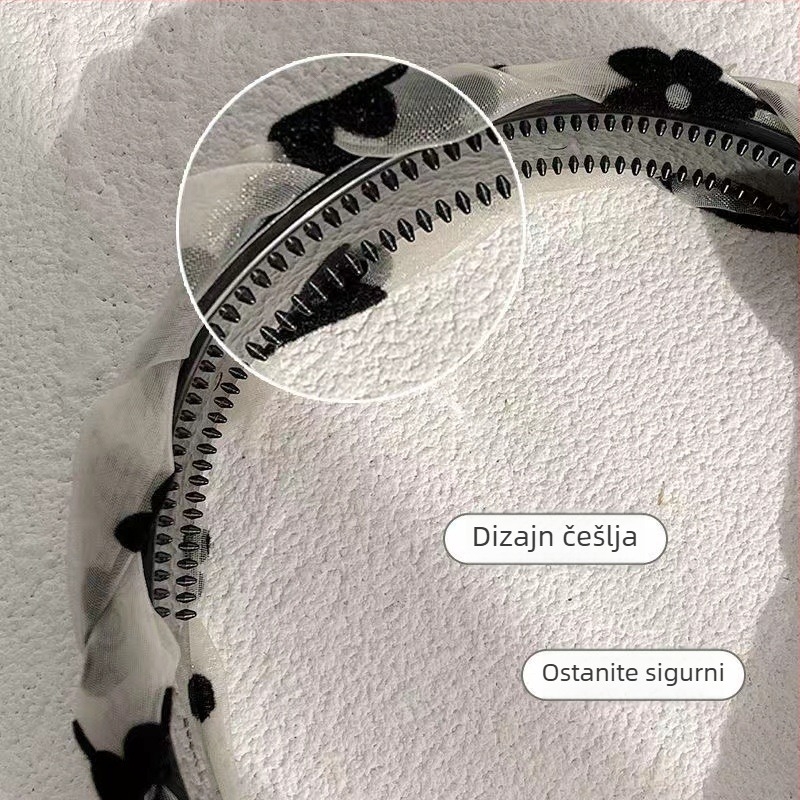 Organza traka za kosu, retro cvjetni stil, ženski dodatak, Aowei Jewelry (Materijal: organza; Stil: retro, ženski; Uzorak: cvijeće; Kategorija: traka za kosu)