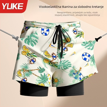 Muške plivačke šorce srednje duljine, novi model, dvostruko brzo sušeći materijal, za plivanje i plažu
