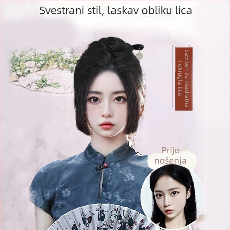 Perika s Ji Fa fringe, kineskog stila, bezšivna, model GZ1082, vlakna otporna na visoke temperature