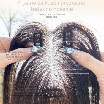 Dodatak za kosu Cloud Light Gauze Seamless Hairpiece — pravo ljudsko vlasi, ručno tkanje, ravne