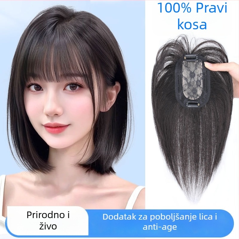 Perika od pravih ljudskih vlasi, ravnog stila, za žene, može se obojiti