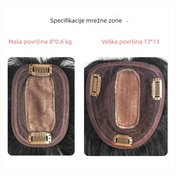 Topper za žene od pravih vlasi, ravna kosa, mehanička konstrukcija; nije pogodan za bojanje ni za trajnu