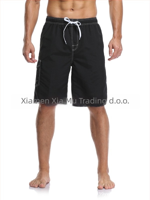 Muške plažne šorceve, brzo sušeći poliester, ravni kroj, višestruke džepove