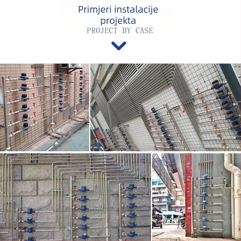 Razvodnik vode, 304 nehrđajući čelik, priključak socket, promjer cijevi 15 mm, radna temperatura 0–100°C